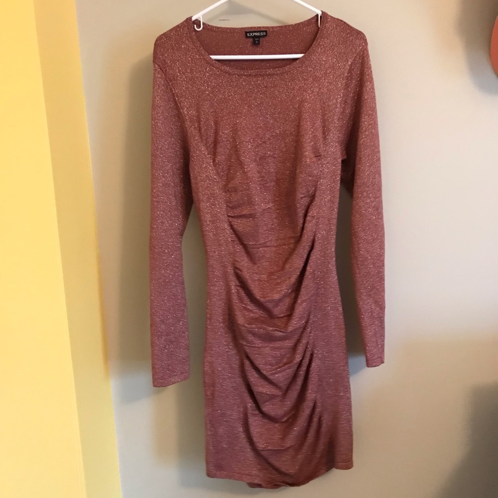 Pink and Gold long sleeve dress from Express